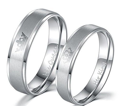 Couples rings his or hers matching set titanium wedding…