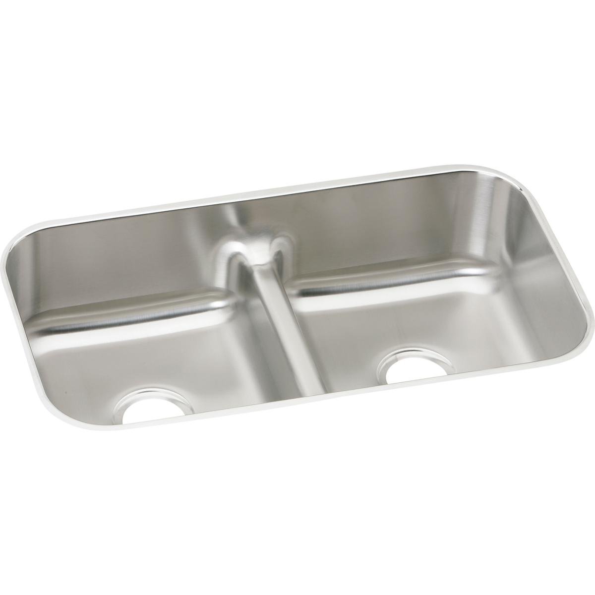 Elkay EAQDUH3118 Lustertone Classic Equal Double Bowl Undermount Stainless Steel Sink with Aqua Divide