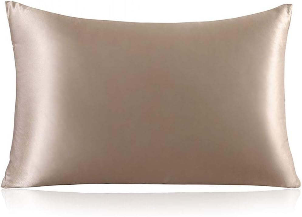 ZIMASILK 100% Mulberry Silk Pillowcase for Hair and Skin,with Hidden Zipper,Both Side 19 Momme Silk,600 Thread Count, 1pc (Queen 20''x30'', Taupe): Home & Kitchen