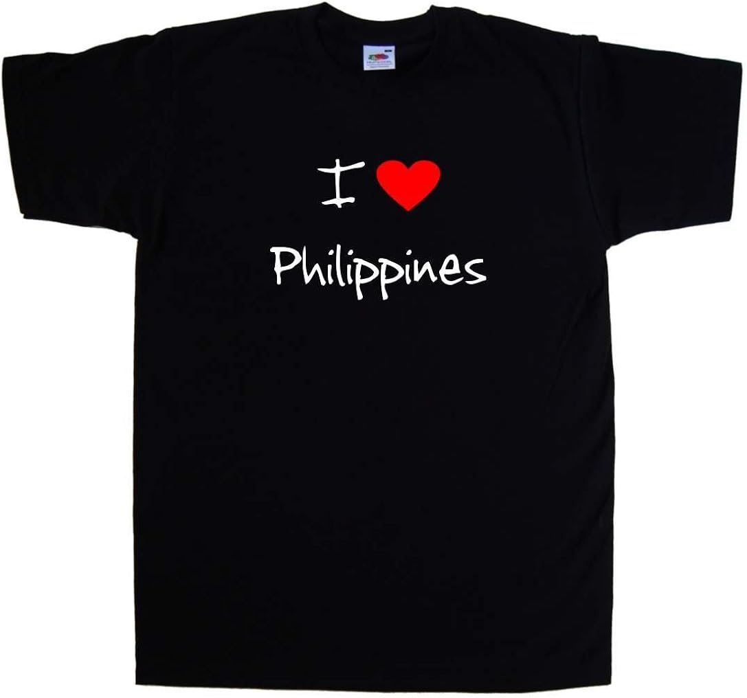 I Love Heart Philippines Black T Shirt Amazon Com