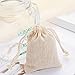 handrong 50pcs Small Cotton Bags Drawstring Bags Reusable Muslin Cloth Gift Candy Favor Bag Jewelry Pouches for Wedding DIY Craft Soaps Herbs Tea Spice Bean Sachets Christmas, 3x4 inch