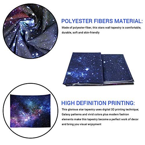 BeGrit Starry Sky Tapestry 3D Printing Stars Tablecloth Sheet Art Classic Wall Hanging Tapestries for Living Room 150x100cm
