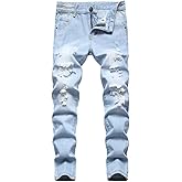 AOWKULAE Boy's Skinny Fit Ripped Destroyed Distressed Stretch Slim Jeans Pants