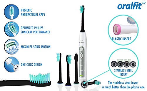 Generic Replacement Toothbrush Heads Philips Sonicare HX6014 HX6013 ProResults Black 12 pcs Fit DiamondClean HealthyWhite EasyClean FlexCare Soft Bristles Gum Plaque Control