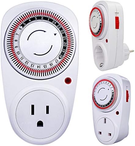 Sala-synth - 24 Hour Plug-in Programmable Mechanical Electrical Program Timer Power Switch 230V Energy Saver EU/US /UK Plug