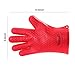Icicle Thick Heat Resistant Silicone BBQ Grilling Oven Glove Set for Baking Smoking Frying Boiling Cooking, Pure Food Grade, Waterproof, Heavy-duty Durable,1 Size Fits All, Red