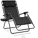 Best Choice Products Oversized Folding Zero Gravity Outdoor Reclining Lounge Patio Chair w/Cup Holder - Black