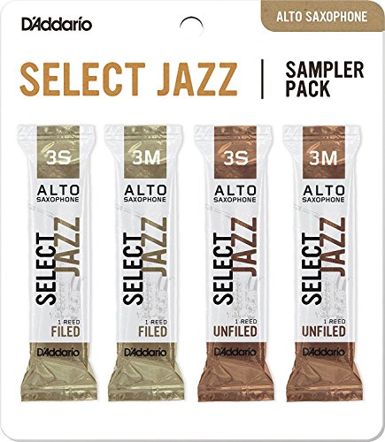 D'Addario Woodwinds D'Addario Select Jazz Alto Saxophone Reed Sampler Packs, 3S/3M (DSJ-J3S)