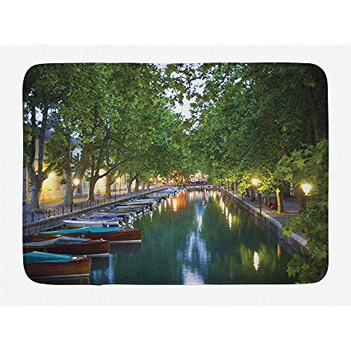 LAURE France Lac d’Annecy Pendant la soirée Bateaux Riviera Alpine Vieille Ville médiévale Paysage Paysage Tapis Tapis Tapis Tapis antidérapants pour Salle de Jeux