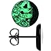 Body Candy Black Anodized Stainless Steel Post Gothic Rose Skull Glow in the Dark Stud Earrings