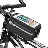 IGONION Bike Phone Mount Bag, Bicycle Front Tube Frame Bag Cell Phone Holder for iPhone X 7 Plus 8 Plus 6 plus/Samsung Galaxy s7 note 7 Cellphone Below 6.0 Inch with Waterproof Touch Screen