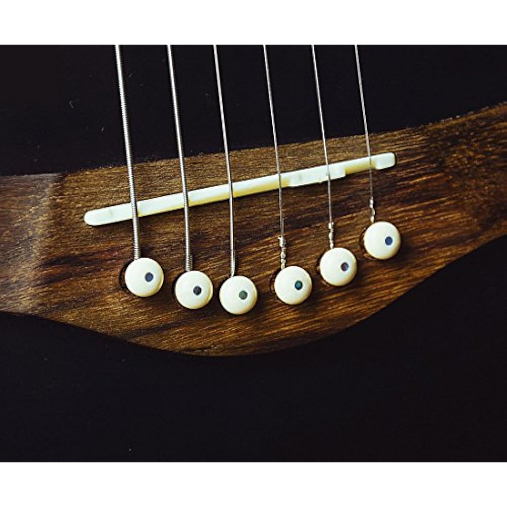 6 String Acoustic Guitar Bone Bridge Saddle And Nut 6pcs Pins Made Of