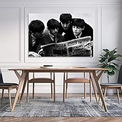 XYDQ Poster sur toile The Beatles en noir et blanc – Art mural – Impression moderne – Décoration de chambre de famille… - Les Beatles, Paul McCartney, John Lennon, RIngo Starr, George Harrison XYDQ Poster sur toile The Beatles en noir et blanc - Art mural - Impression moderne - Décoration de chambre de famille… – Image 4