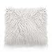 MIULEE Pack of 2 Decorative Faux Fur Throw Pillow Covers New Luxury Series Style Fluffy Pillow Case Cushion Cover for Sofa Bedroom Car White 18 x 18 Inch