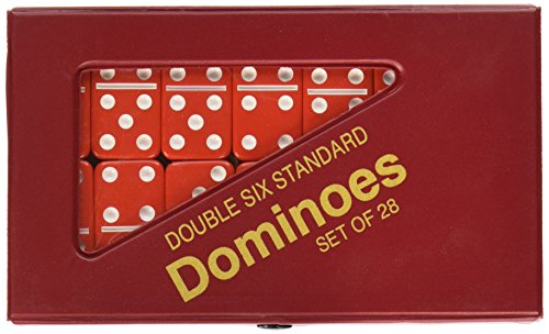 CHH 2408L-RD Double 6 Standard Domino Set with Matching Vinyl Case, Red and White