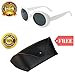 ProductUltd Clout Goggles Glasses White Oval Shaped FREE Case Cobain Sunglasses Sun Glasses
