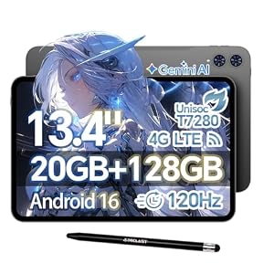 TECLAST T65 タブレット 13 インチ 26GB RAM+128GB ROM、120Hz 画面リフレッシュレート·タッチペン付き