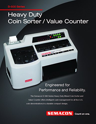 Semacon S-530P Model S-530 Heavy Duty Coin Sorter/Value Counter with Built-in Thermal Printer, Bagging and Packaging/Wrapping functions; Sorts mixed US penny, nickel, dime, quarter and dollar coins - Thumbnail 3