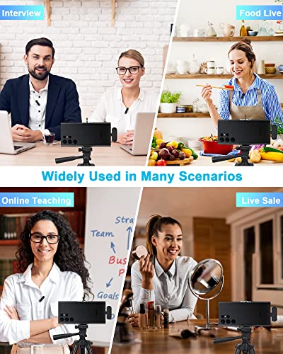 Huicn Wireless Lavalier Microphone Noice Cancelling Omnidirectional Condenser Mic for Samsung LG Google Smartphone Tablet PC with USB C, Clip on Lavalier Mic Sound Record for YouTube TikTok Meeting