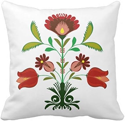 Polish Embroidery Flowers Pattern Pillow Case