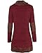 STYLEWORD Women's Long Sleeve Drape Scarf Neck Patchwork Casual Tunic Top(Wine,XL)