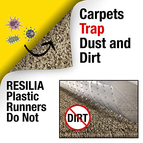 RESILIA Deluxe Clear Vinyl, Plastic Floor Runner/Protector for Deep