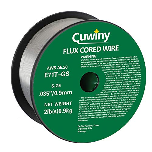 Cuwiny Gasless Flux Core Mig Wire, Mild Steel E71TGS.035Diameter, 2