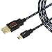 Mini-USB Cable, EZOPower 6 feet Braided Jacket USB Data Cable for GoPro Hero 4, Hero 3, Hero 3+, Hero, Silver, Black, White, All Edition - Tangled Free