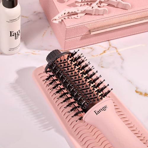 L'ANGE HAIR Le Volume 2-in-1 Titanium Blow Dryer Brush | Frizz Control Blowout Hair Dryer Brush For Drying And Straightening | Volumizing Hot Air Styler For All Hairstyles | Oval Barrel | Blush - 60mm