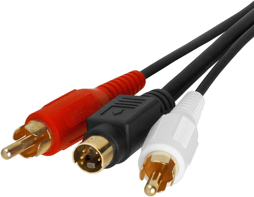 Cmple - S-Video & 2-RCA Audio Cables Combo 4 Pin SVideo Male Cord, Gold Plated - 75 Feet: Home Audio & Theater