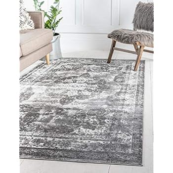 Unique Loom 3134092 Sofia Collection Traditional Vintage Gray Area Rug (5' 0 x 8' 0), Rectangle