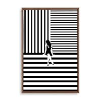 Framed Canvas Wall Art Modern Geometric Pattern Canvas Prints Home Artwork Decoration for Living Room,Bedroom - 16x24 inches