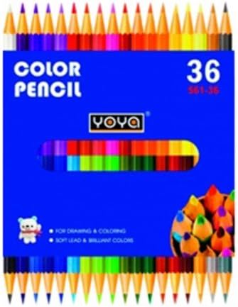 YOYA 36 COLOR 2 HEAD - Pencils Colored, Crayola Pencils , Colors Art Pencils Very Vibrant - 18 Pcs / Pack for Adults &amp; Kids