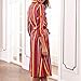 Women’s Stripe Midi Dress – Ladies Long Sleeve Tunic Shirt Dresses with Belt – Colorful Work Loose Dressthumb 3