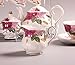 Bone China The butterfly lingers over the flower Printed Ceramic Porcelain Tea Cup Tea Set With Lid And Saucer,Coffee Set of 15