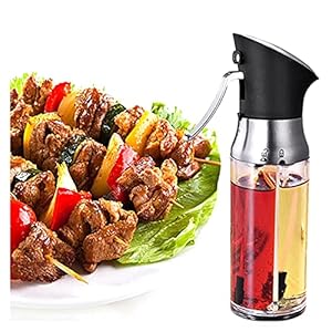 Olijfoliespuitfles, 2-in-1 oliespuit voor het koken van olijfolie en azijn dispenser set, voor het koken van salade…