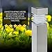 LowVoltz Solar 6 Pack Stainless Steel Solar LED Path Lights. Outdoor Solar Pathway Lights Garden, Yard Walkway. Modern Design, Solar Path Landscape Lighting, Longest Charge (Stainless Steel Square)