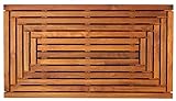 Bare Decor Giza Shower, Spa, Door Mat in Solid Teak Wood and Oiled Finish 35.5" x 19.75"