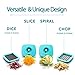 4-in-1 Vegetable Chopper for Onion, Potato, Veggie, Fruit – French Fry Cutter, Dicer, Spiralizer (Turquoise)