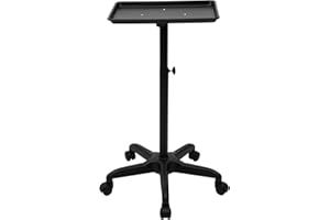 YUNLAIGOTOP Rolling Salon Tray, Tattoo Tray w/Adjustable Height, Salon Tray on Wheels, Rolling Tray Table Alu Tattoo Cart Salon Rolling Tray Spa Hairstylist Tray for Hair Stylist Tattoo, Dental Tray