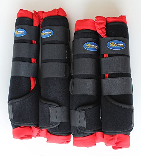 Horse Stable Shipping Boots Wraps Front Rear 4 Pack Leg Hoof Care Premium 4120RD