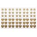 JETEHO 10Sheet 60Pcs Gold Glitter Heart Stickers and Gold Glitter Star Stickers for Kid's Arts Craft Supplies Greeting Cards Home Decoration DIY Craft Ornament