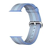 Smart Watch Band, Uitee Newest Woven Nylon Band for Apple Watch Series 42mm 1 & 2, Comfortably Light With Fabric-Like Feel Wrist Strap Replacement with Classic Buckle (Tahoe Blue Woven Nylon)