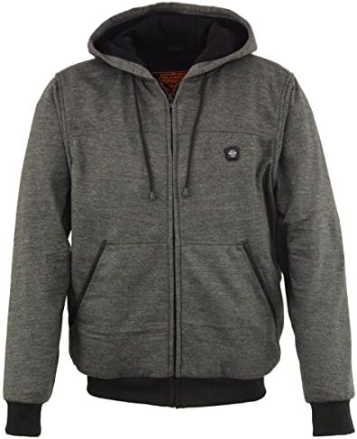 Milwaukee Leather Mens Zipper Front Grey Heated Hoodie - 2X-Large