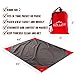 Compact Portable Kanga Pocket Blanket: Packable Outdoor Blankets for Camping - Sand Proof Beach Blanket & Water Resistant Picnic Blanket - Red Mat With Carabiner Clip Carrying Pouch - 55