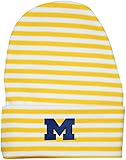 University of Michigan Wolverines Block M Logo Striped Newborn Knit Cap, Gold, One Size