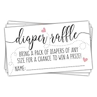 50 Sweet Heart Diaper Raffle Tickets | Gender Neutral Baby Shower Game