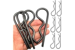 BYSOL Heavy Duty Hitch Pins Clip R Clips Spring Retaining Wire Hair Pins Cotter Hitch Cotter Hair Pin Assortment Steel Tractor (10Pcs)
