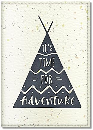 Travel Vegan Eco Leather Passport Cover for Women, Men (Its Time For Adventure)