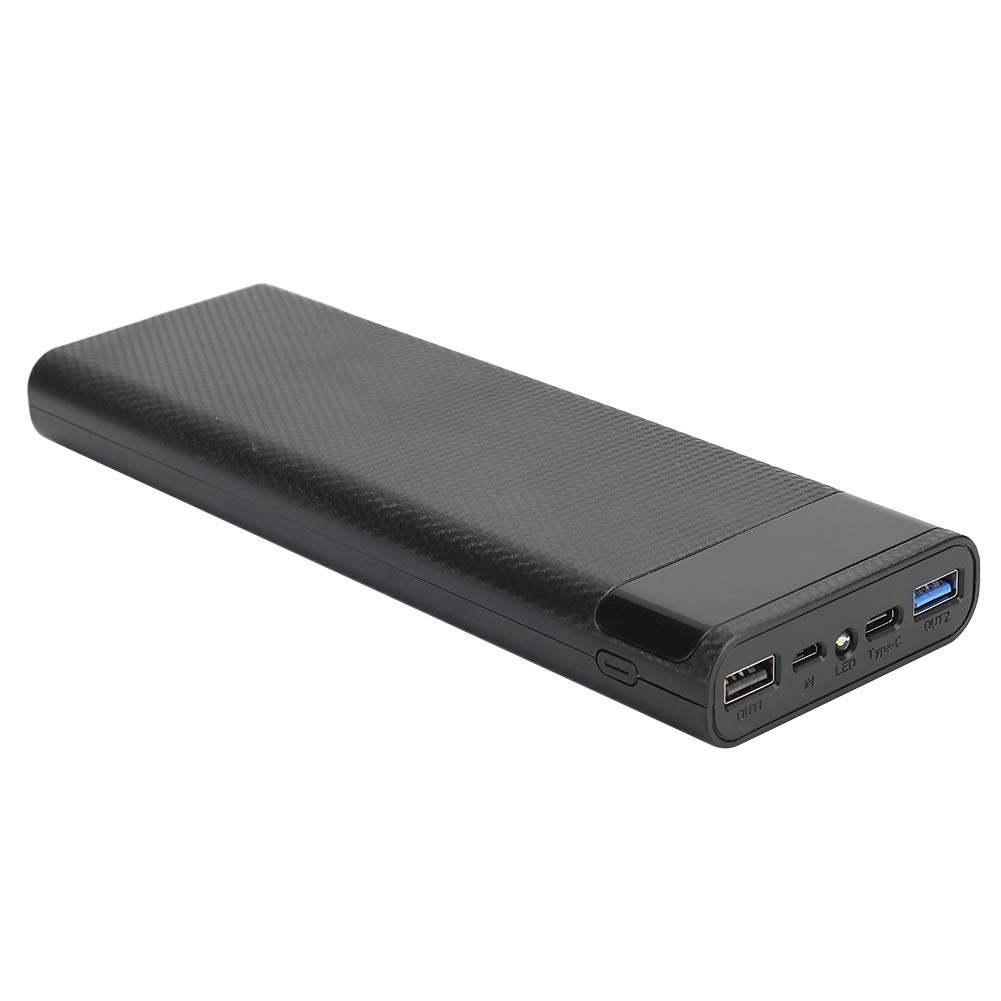 Power Bank Kit Power Source 10x18650 Battery Box Battery Box Shell, No Welding Jacking DIY Power Bank Shell, for DIY Mobile Power(Black)